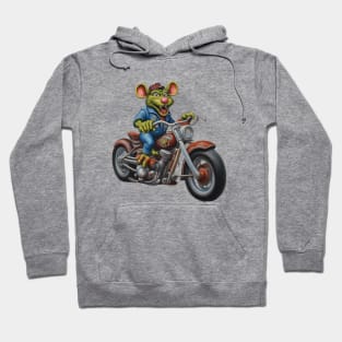 Green Rat Rider on bike Hoodie